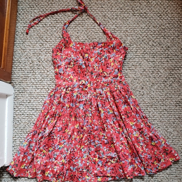 Armani Exchange Coral Floral Halter Dress - Picture 5 of 8